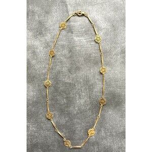 Vintage Napier Flower Link Gold Tone Choker 14.5 inch Length.